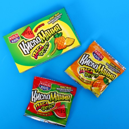 Chewing sweets "acidic Dabl fruit" with the taste of watermelon and pineapple, 14 g-1
