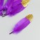 A set of goose feathers 15-20 cm, 10 pcs, purple with golden crumb