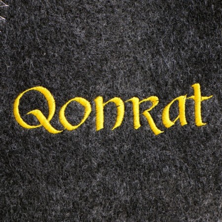Bath cap with embroidery "Qonrat" gray-1