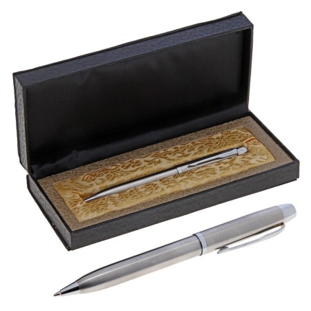 Gift handle, ballpoint "style" in the leatherette case, silver