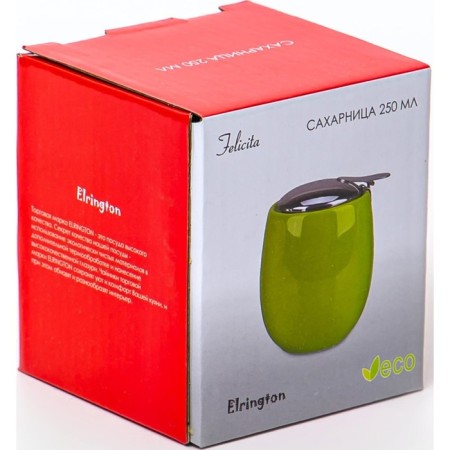 Sugar with Elrington lid “Felicit, glaze”, 250 ml, yellow color-2