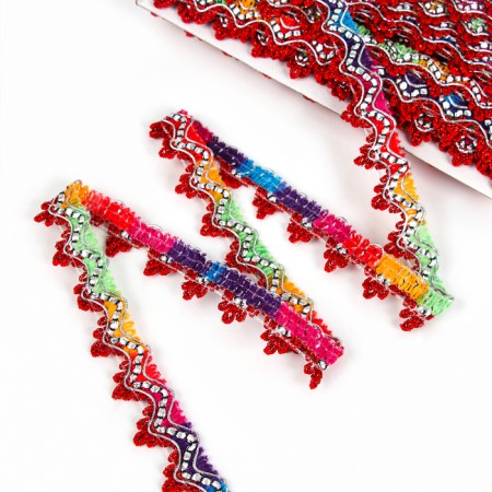 Braid multicolor “corners”, width 2.3 cm, in packaging 25 m-1