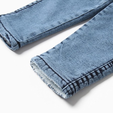 Jeans for the boy are insulated, the color is light/blue, height 92 cm-2