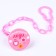 Holder for the nipple - dummy, “little lady”, on the chain, pink color