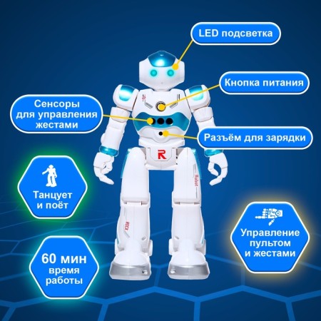 Robo-Dihrug robot, with remote and sensory control, Russian chip, blue color-3