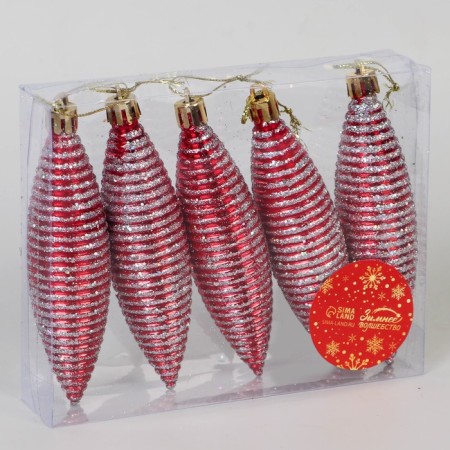 Jewelry decoration "Operations in strip" (set of 5 pcs) 3x11 cm, red-1