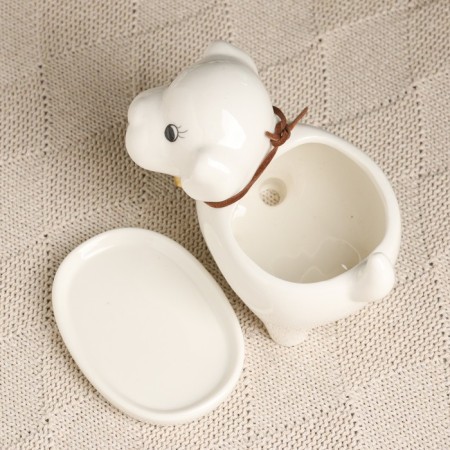 Pot "Puppy" White, 13x7x10cm-3