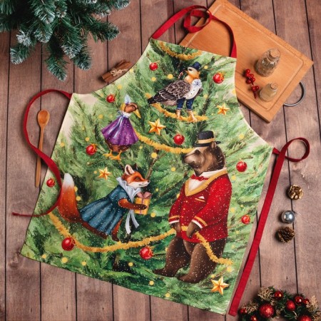 Apron "Ethel" Noble Christmas 60x70cm, 100% cotton, sarzha 190 g/m2-3