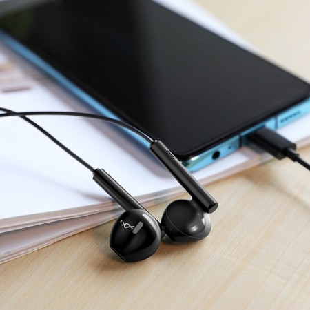 Hoco M65 headphones, wired, inserts, microphone, Type-C, 1.2 m, black-3