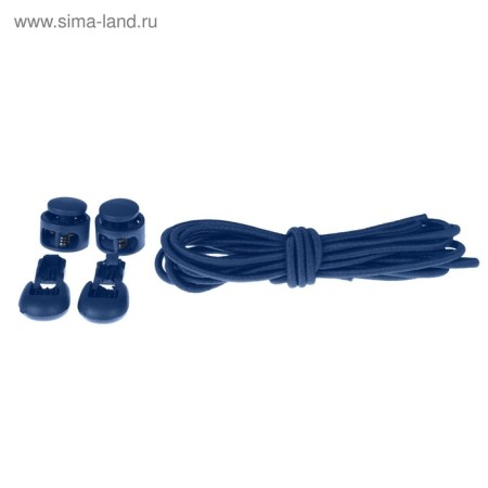 Shoes for shoes, steam, round, with a latch, elastic, d = 3 mm, 100 cm, blue color-3