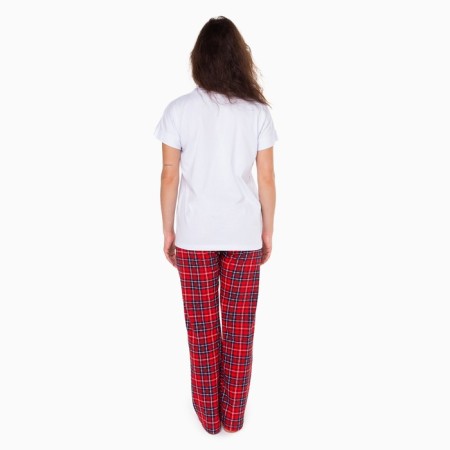 Home female kit “Good Morning” (T -shirt/Pants), white/red color, size 50-5