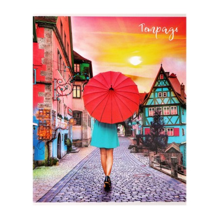 Notebook of 48 sheets in Calligrata Call "Bright Umbrellas", covered Cardboard, UV-Lalan, Offset Bloc, Mix-5