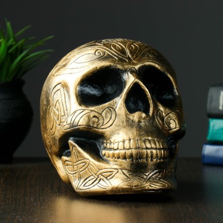 Pigger "Skull" gold 17x13cm