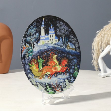 Decorative plate "Troika", type 2, d = 20 cm-2