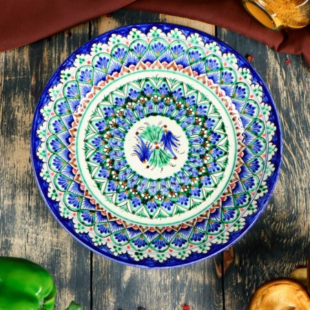Plant of Rishtan ceramics "Patterns", 22 cm, blue-1