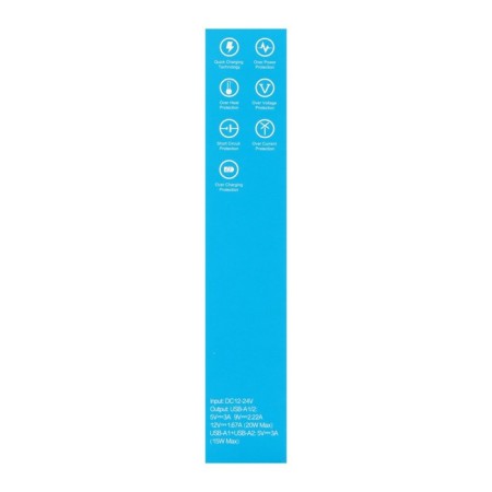 Hoco Z47, 2USB, 3 A, blue car charger-5