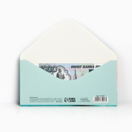 Money envelope "Happy Birthday", pink roses, 16.5 × 8 cm-2