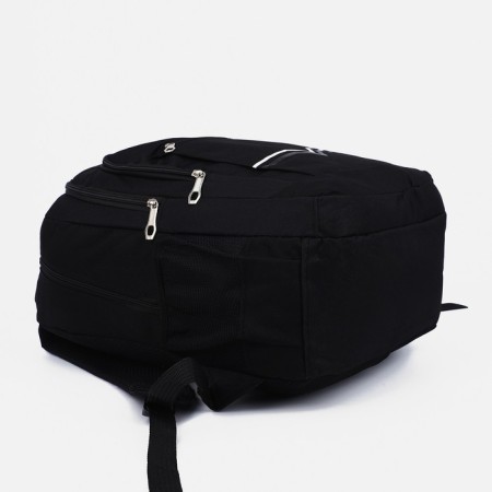 A backpack with a zipper, 2 external pockets, black color-2