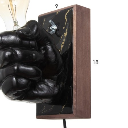 Bra Right hand fist E27 60W black/gold 18x18x10cm-5