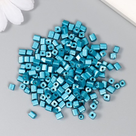 Cube glass 4x4 mm "metallic. Blue" set 20 grams-1