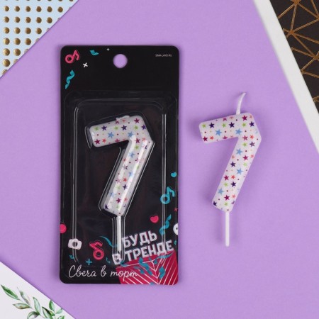 Candle for the cake, number "7", 5.5 x 8 cm.-1