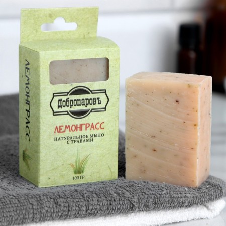 Natural bath soap with herbs in the box "Lemongrass" 100 Gr Dobroparov