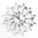 Wall clock, series: openwork, "glass drops", smooth move, d-49 cm, dial 22 cm