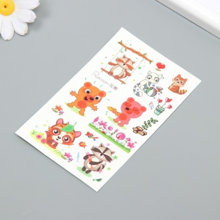 Tattoo on the body color "Forest animals" 7.5x12 cm-1
