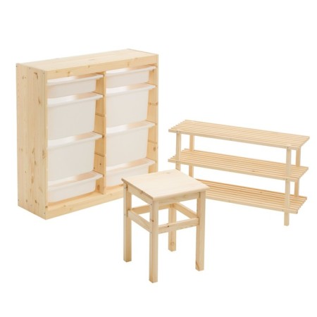 Table and chair set of svala, a massif pine-12