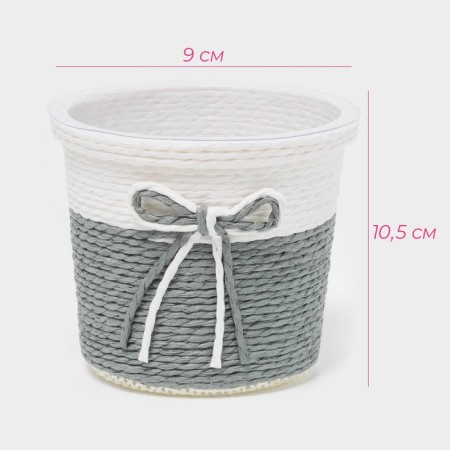 Kashpo for flowers wicker "bow" 10.5 × 10.5 × 9 cm, color mix-2