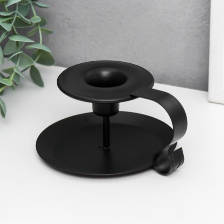 Summary Metal for 1 candle with handle "Vitk" black 5.5x10.5x13.2 cm-2