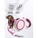Roulette with a system of effective twisting a leash, 5 m, up to 20 kg, pink-burgundy