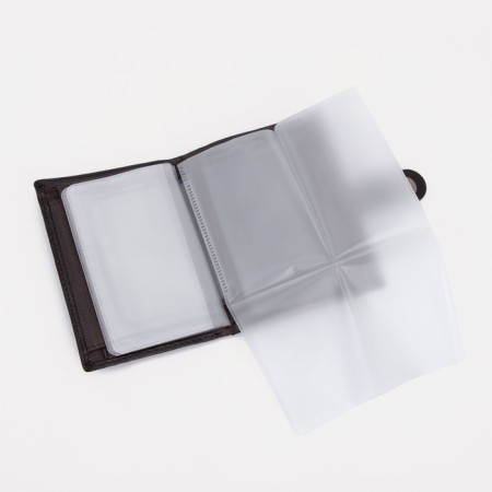 Male purse on Magnet, 3 in 1, department for auto documents and passports, black color-3