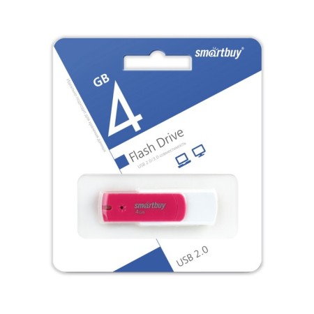 Flash drive Smartbuy 4GBDP, 4 GB, USB2.0, th Up 25 MB/s, PBU up to 15 Mb/s, pink-2