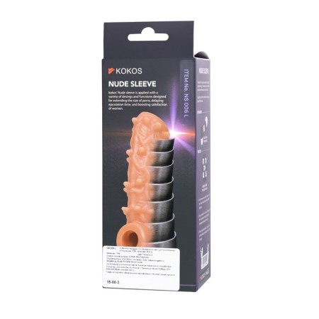 Kokos nozzle is realistic with additional stimulation, TPE, bodily, 15.6 cm, l-9