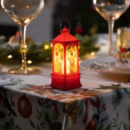 LED figure "Red Lantern with a Nutcracker" 5 × 12 × 5 cm, plastic, batteries AG13x3, glow warm white