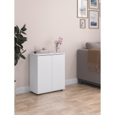 Cabinet dresser 2x door Ultra PUSH, 602 × 290 × 701 mm, white smooth color