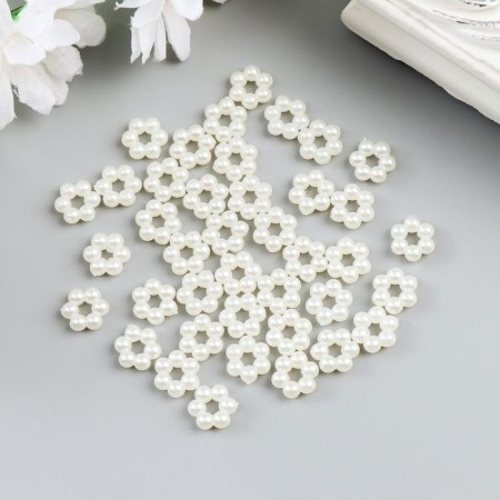 Beads for creativity plastic "Flower Flower" Pearl set 40 pcs 0.9x0.9 cm-1