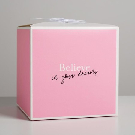 Gift folding box, packaging, “Beautiful”, 18 x 18 x 18 cm