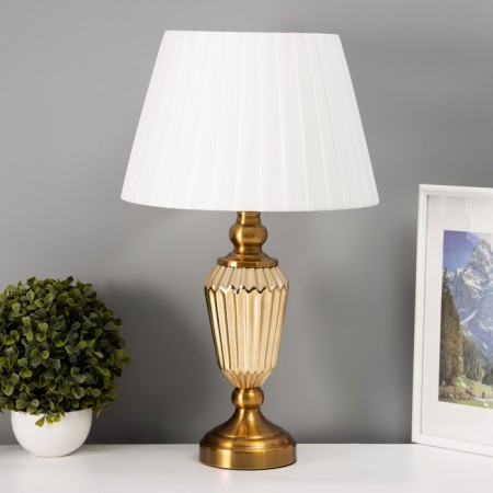 Table lamp with lampshade Risalux "Camellia", E27, 40 W, Brass, 29 × 29 × 29.5 cm-2