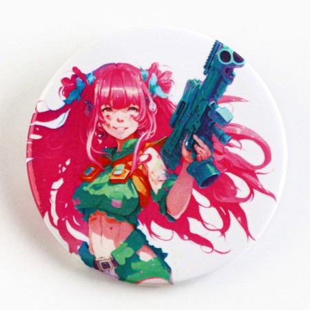 Metal anime icon, set “Bright girls”, D = 38 mm, 4 pcs.-4