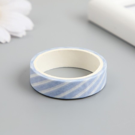 Adhesive tape Paper "Blue Cage" width 1; 1.5 cm winding 3 m set 8 pcs-2