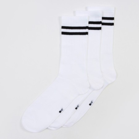 Set of men's socks (3 pairs), white color/stripes, size29-31-1