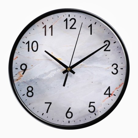 Watch Wall "White Marble", D-25 cm, smooth move