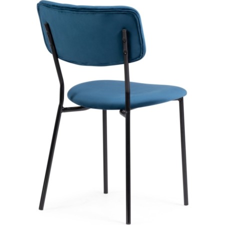 SHEET on a metal frame FIRER Metal/velor, black/blue 46x60x82 cm-3