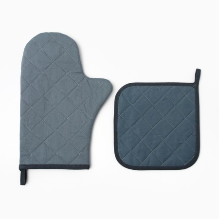 New Year. Set of kitchen Ethel Snow Fun mittens 20x28cm, 19x19cm severity, 100%HL-2