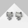 Brooch "cat" sleeping, white color in silver (indivisible packing 12 pcs., Price per pcs.)