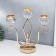 Metal candlestick, acrylic on 3 candles "jardin" gold 30x12x31 cm
