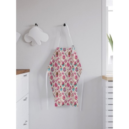 Apron of a kitchen with a photo print "Children's sweets", adjustable, size OS-1