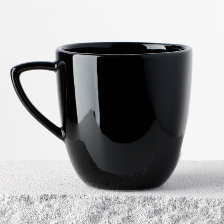 Ceramic "Obsidian" mug, black, 350 ml, black color-4